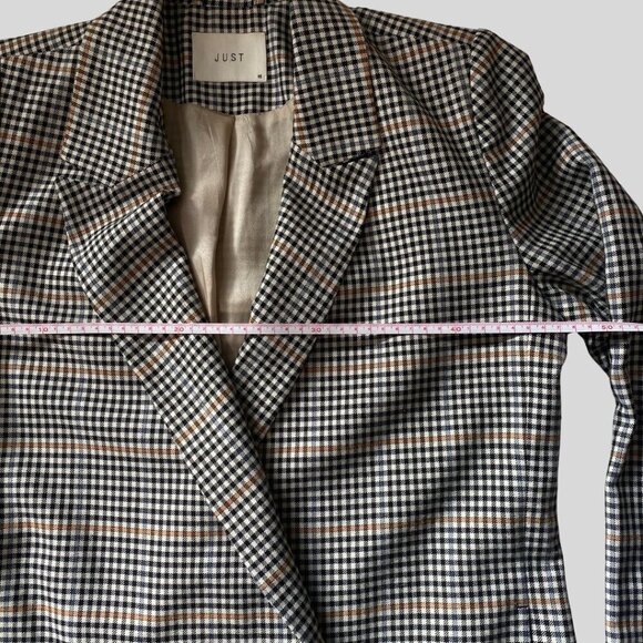 JUST FEMALE Holmes Oversized Double Breasted Checkered Plaid Blazer Size XS - Picture 7 of 9
